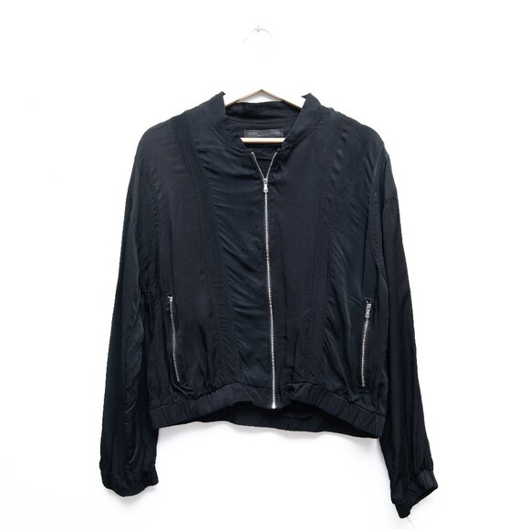 Blank NYC Black Zipped Up Long Sleeves Jacket - Picture 1 of 6